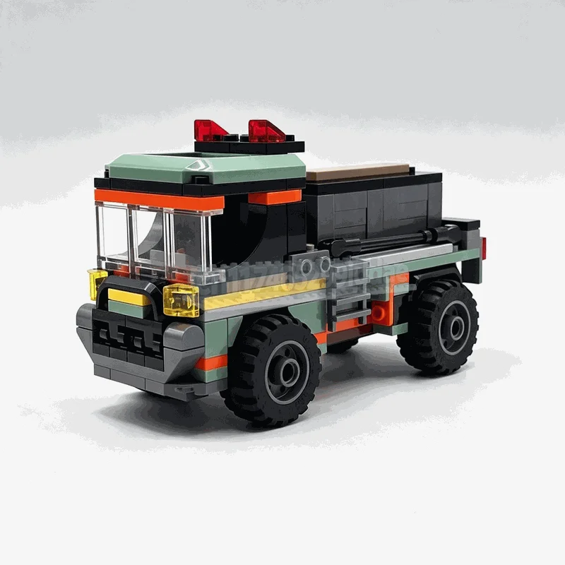 208PCS Tilting Cab Utility Truck Building Blocks Off Road Vehicle Model With Functional Cabin DIY Assembly Toy Collection Gift