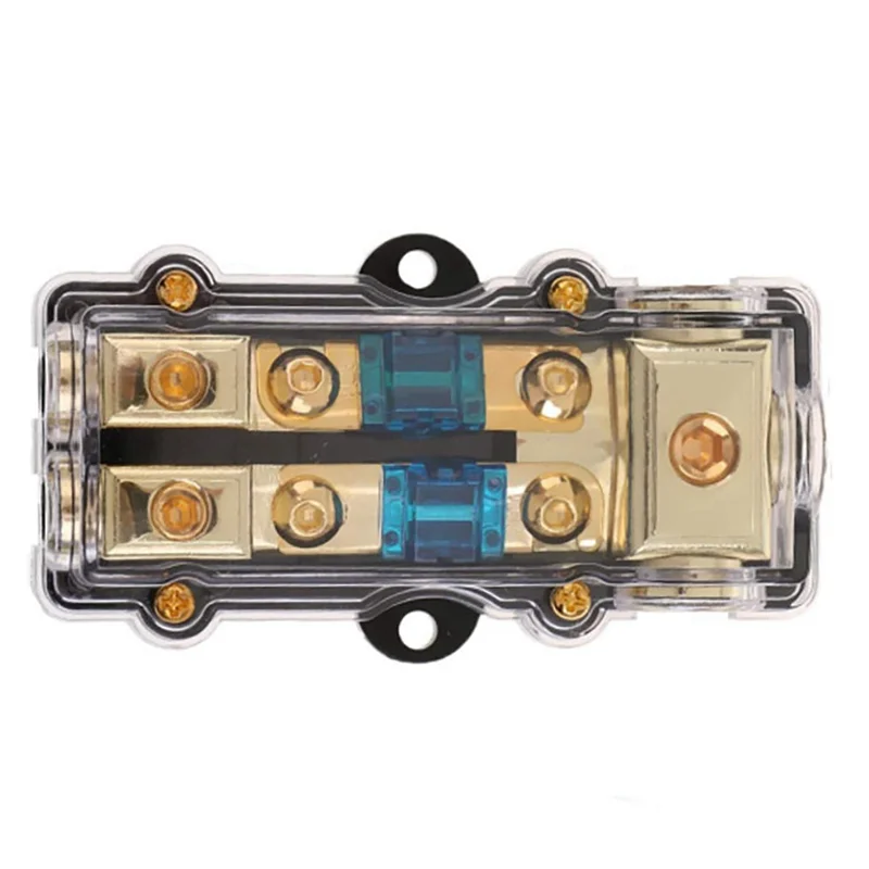 A48P-3X Power Distribution Block (2 Way) 4/8 AWG Gauge AGU Fuse Holder Distribution Block 4 Gauge In To (2) 8 Gauge Out view 5