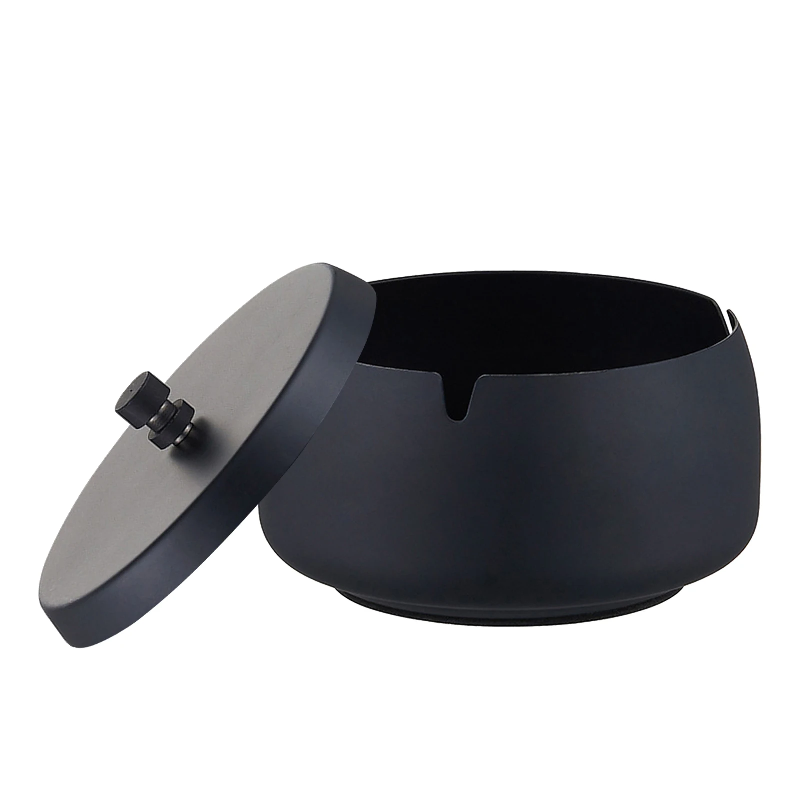 

Stainless Steel Ash Tray with Lid Wear-Resistant Desktop Cigar Holder Home Accessory Outdoor Office Ornament 8.8x8.8x7cm