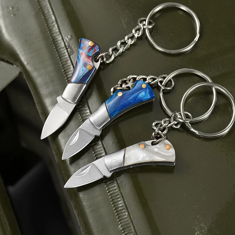 Keychain Mini Utility Knife Express Knife Portable Pocket Folding Knife Outdoor Edc Convenient Tool Unboxing Knife Stationery