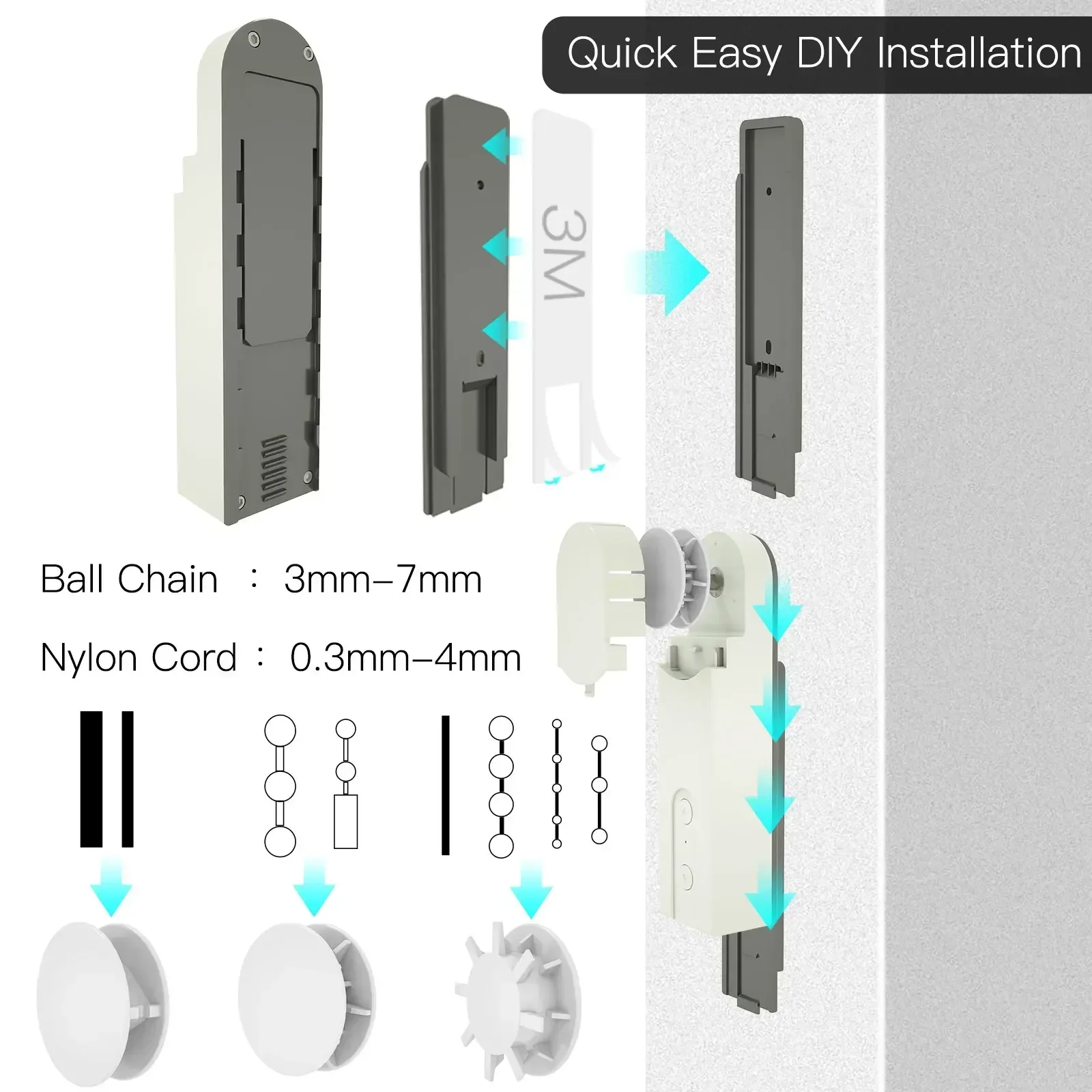 MOES Bluetooth DIY zmotoryzowany silnik napędu żaluzji rolka łańcucha, inteligentne urządzenia automatyki, wbudowany Bluetooth i sterowanie pilot