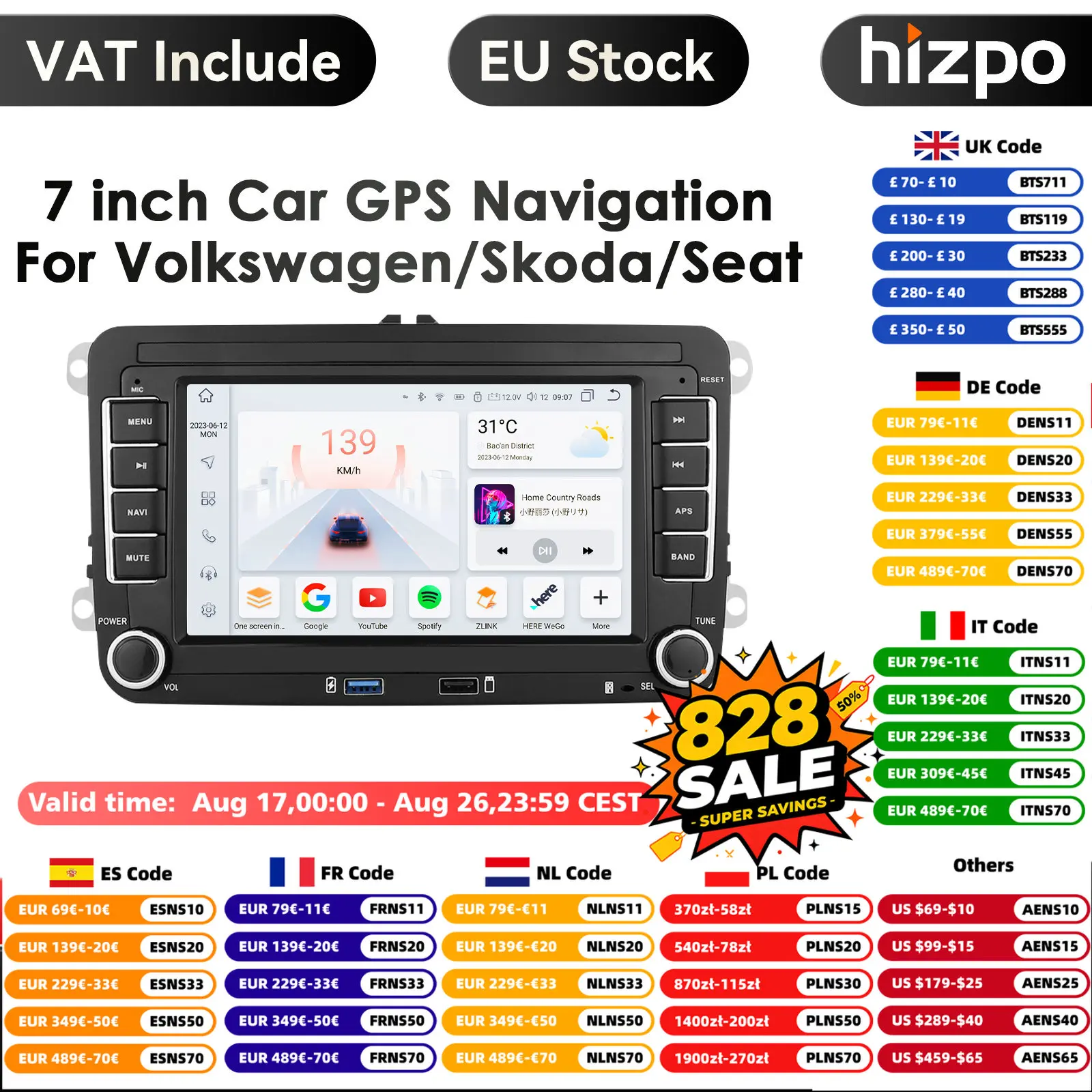 Octa Core 8g RAM 128g ROM DSP 2 Din Android Autoradio GPS für VW / Volkswagen Skoda Octavia Golf 5 6 Touran Passat B6 Polo Jetta