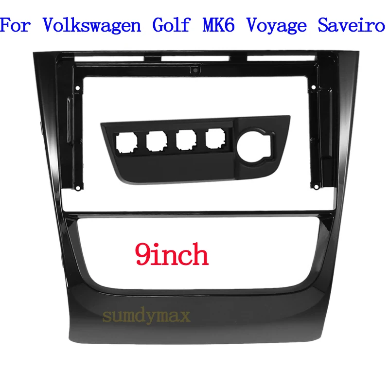 2 Din 9 Inch Car Radio Fascia for Volkswagen VW Golf MK6 Voyage Saveiro DVD Stereo Frame Plate Adapter Mounting Dash