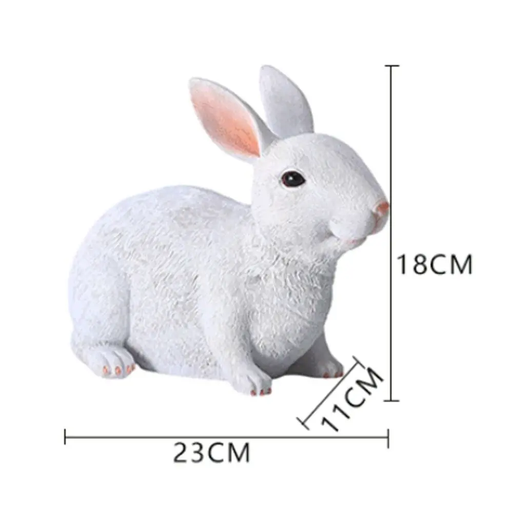 

Resin Crafts Easter White Rabbit Sculpture Garden Landscape Ornaments Rabbit Statue Simulated Rabbit Bunny Statue