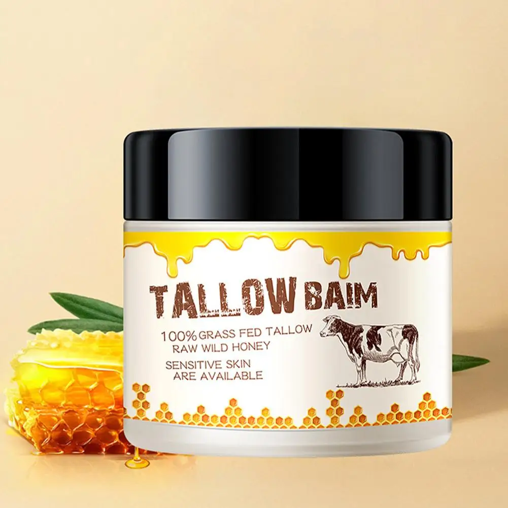 

Brighten Beef Tallow Face Cream Long Lasting Hydrate Soothe Cream Fine Moisturizer Line Fade Body Nourish Tallow Smooth Fir C6B8