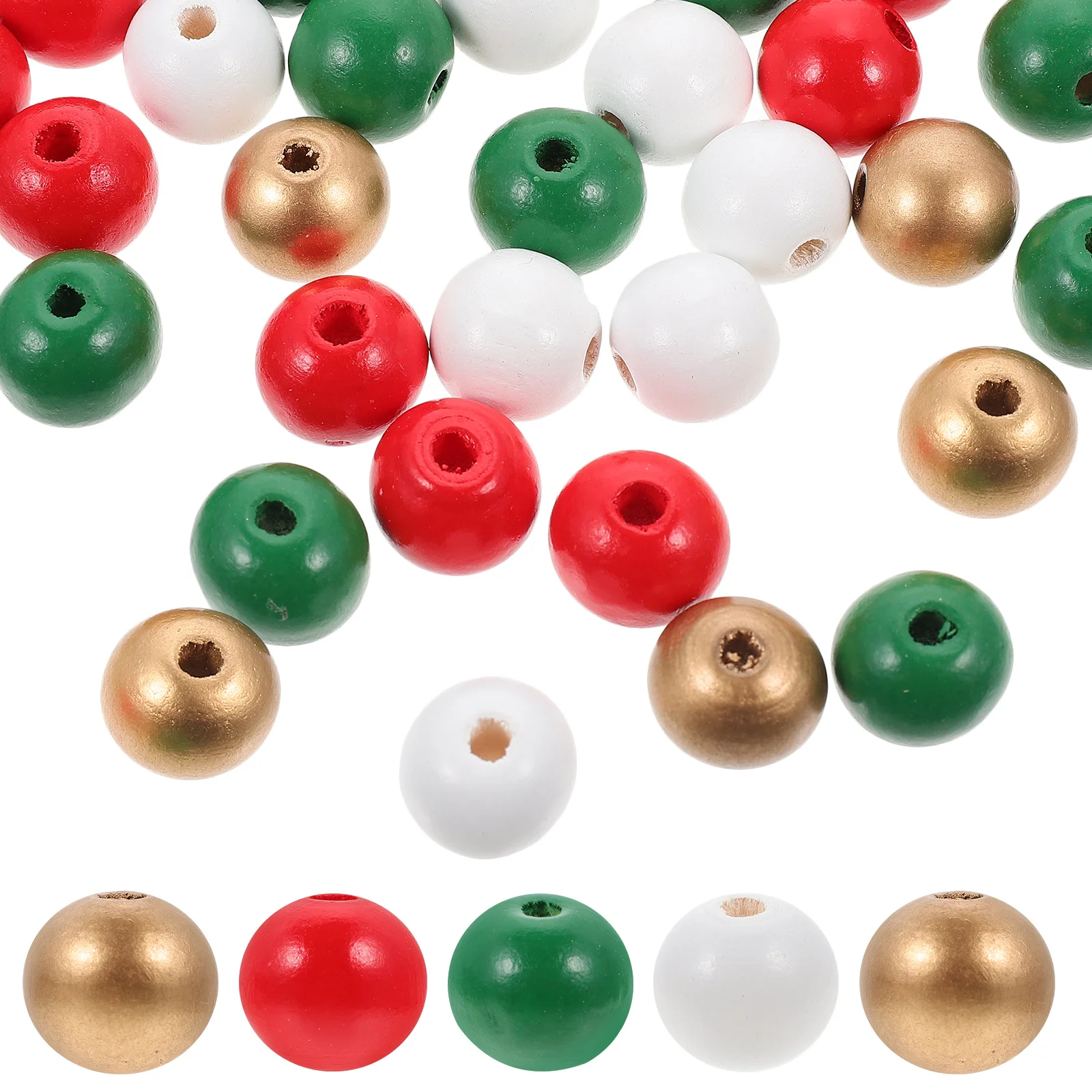 

100 Pcs Bracelet Wooden Beaded Accessories DIY Beads Garland Wreath Jewelry Making Loose