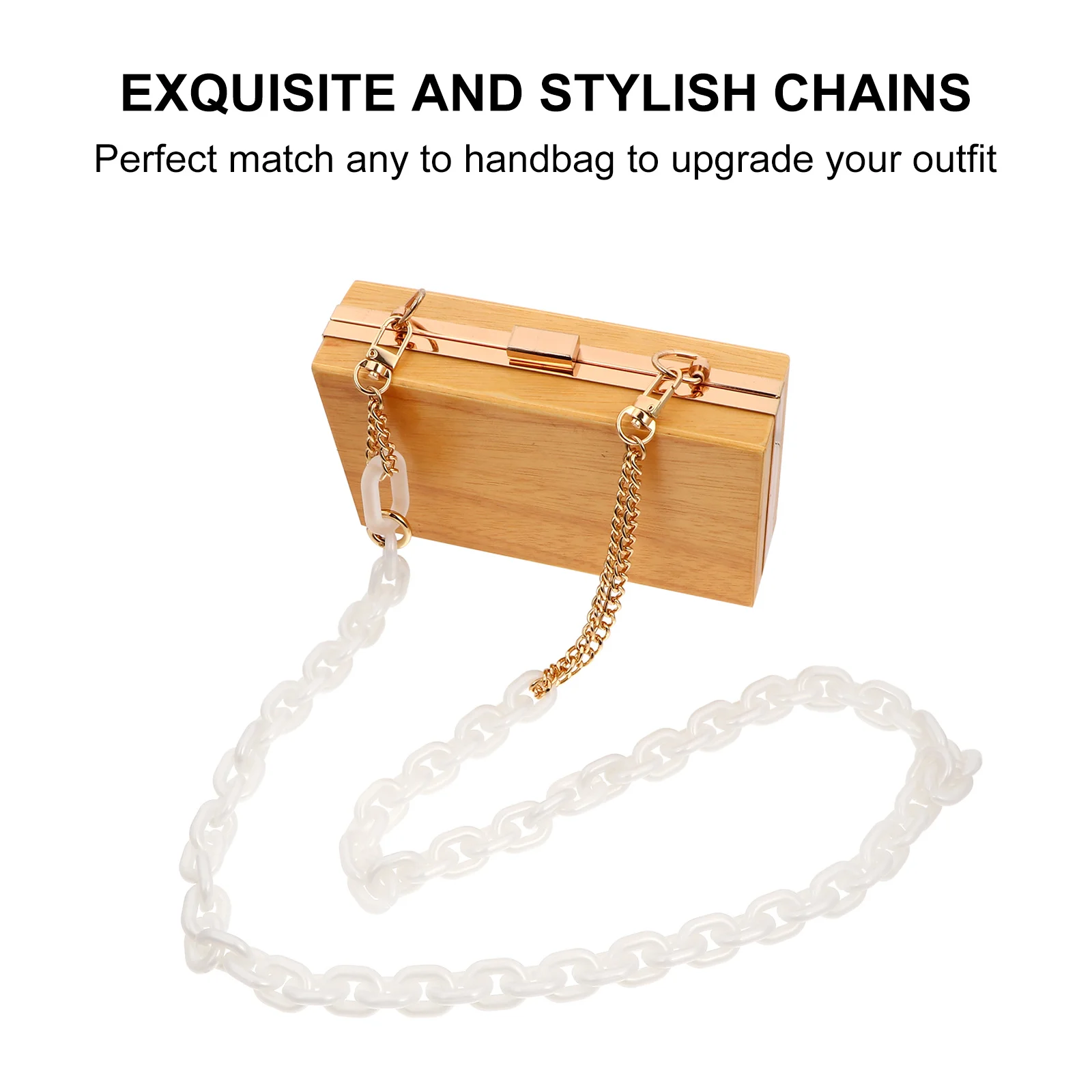 

1Pcs Metal Acrylic Mixed Bag Chain Durable 120cm Replacement Shoulder Strap Stylish Handbag Accessory Bag Chains