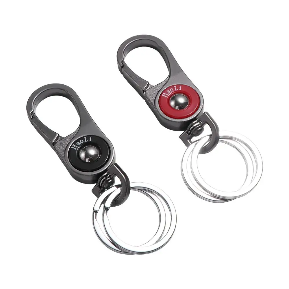 Zinc Alloy Titanium Carabiner Key Clip Polishing Electroplating Titanium Car Keychain Business Style Anti-fingerprint