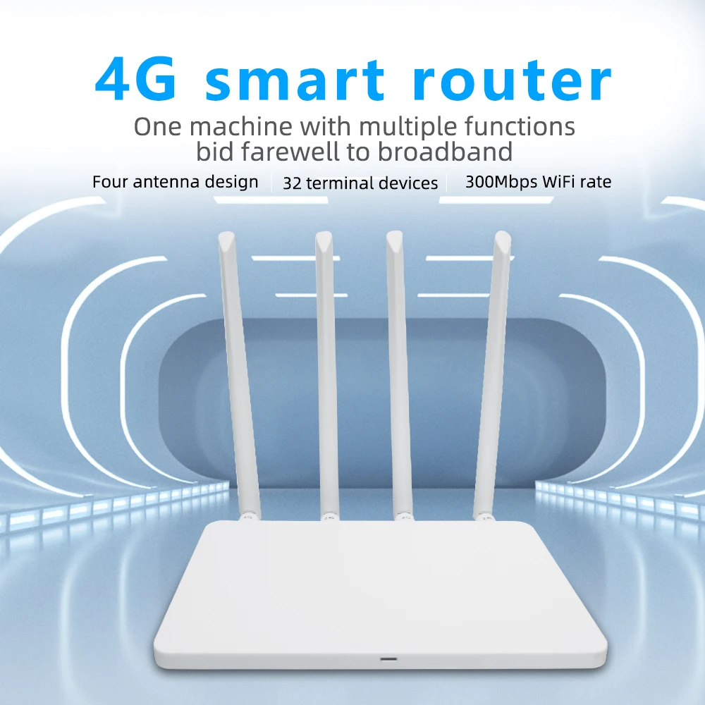 4G Router 1200Mbps LTE Wireless WiFi Dual-Band SIM Card Built-in CAT4 Modem Hotspot Internet Access 4 High Gain Antennas