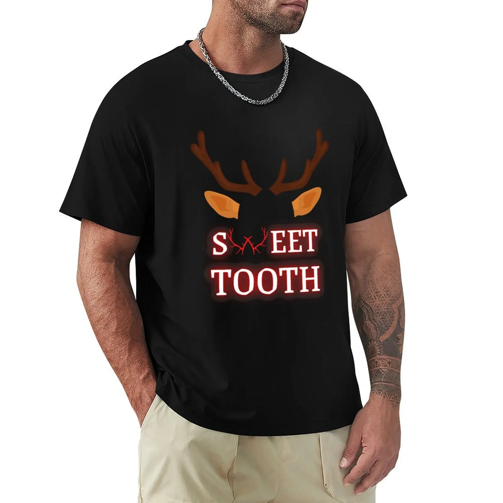 Sweet Tooth Netflix T-Shirt Plus Size Simple Casual Top