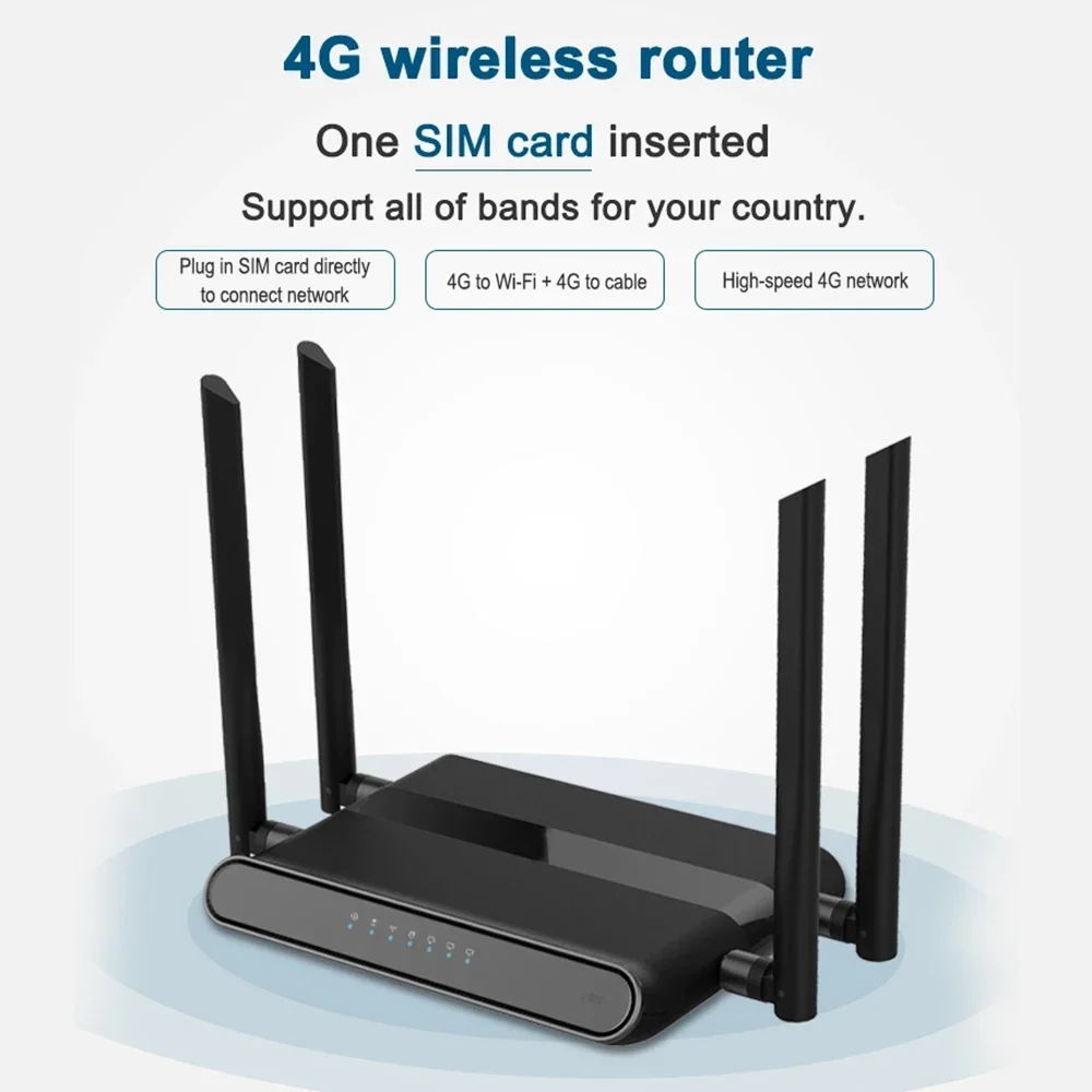 ZBT WE5927-A 4G Router LTE SIM Card Wireless WiFi Repeater Internal Modem Openwrt Firmware 300Mbps Pоутер 4-LAN MINO Antenna