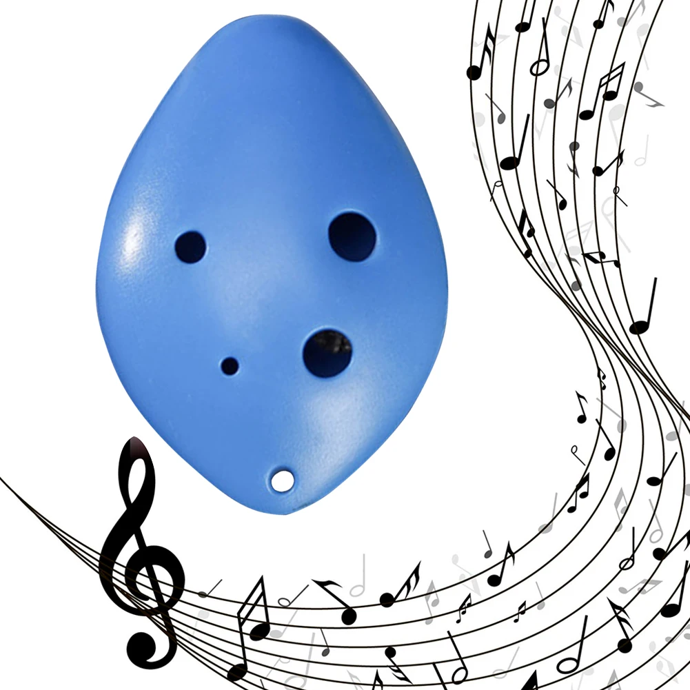 1/2 Pcs Whistle 6 Holes Ocarina Musical Instrument with Song Book Neck String Long Mouth Flute Ceramic Ocarina Childrens Gifts