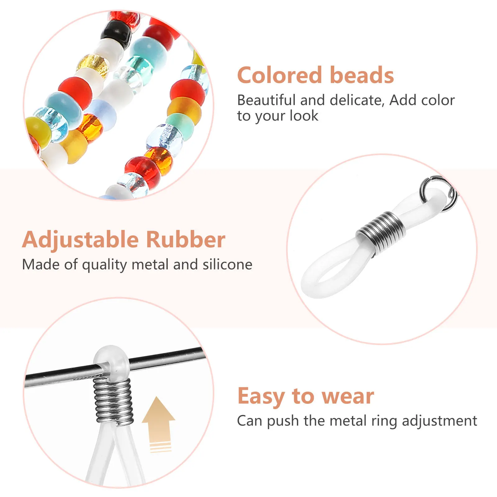 

2Pcs Eyeglass Chains Premium Quality Vintage Design Eyeglass Holder Anti Slip Neck Strap for Eyewear Eyeglasses Chain