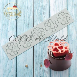 Hearts Pattern Lace Mat Dessert Decorating Sugar Craft Silicone Pad Fondant Cake Chocolat Mould Kitchen Pastry Baking Tools