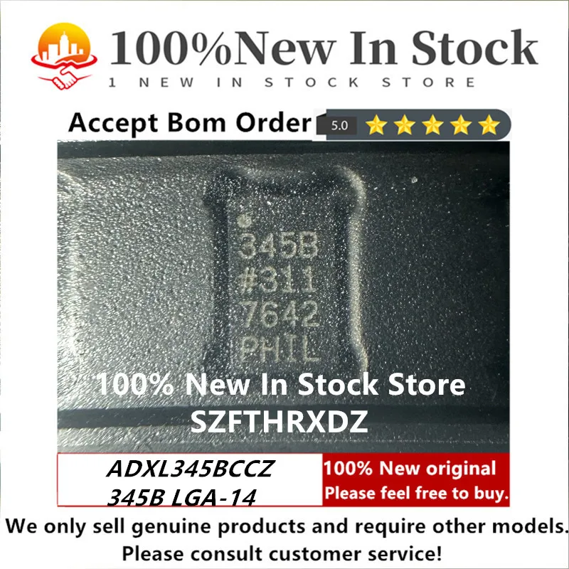 SZFTHRXDZ 100% NEW ORIGINAL ADXL345BCCZ-RL7 LGA-14 345B ADXL345BCCZ Attitude Sensor Gyroscope