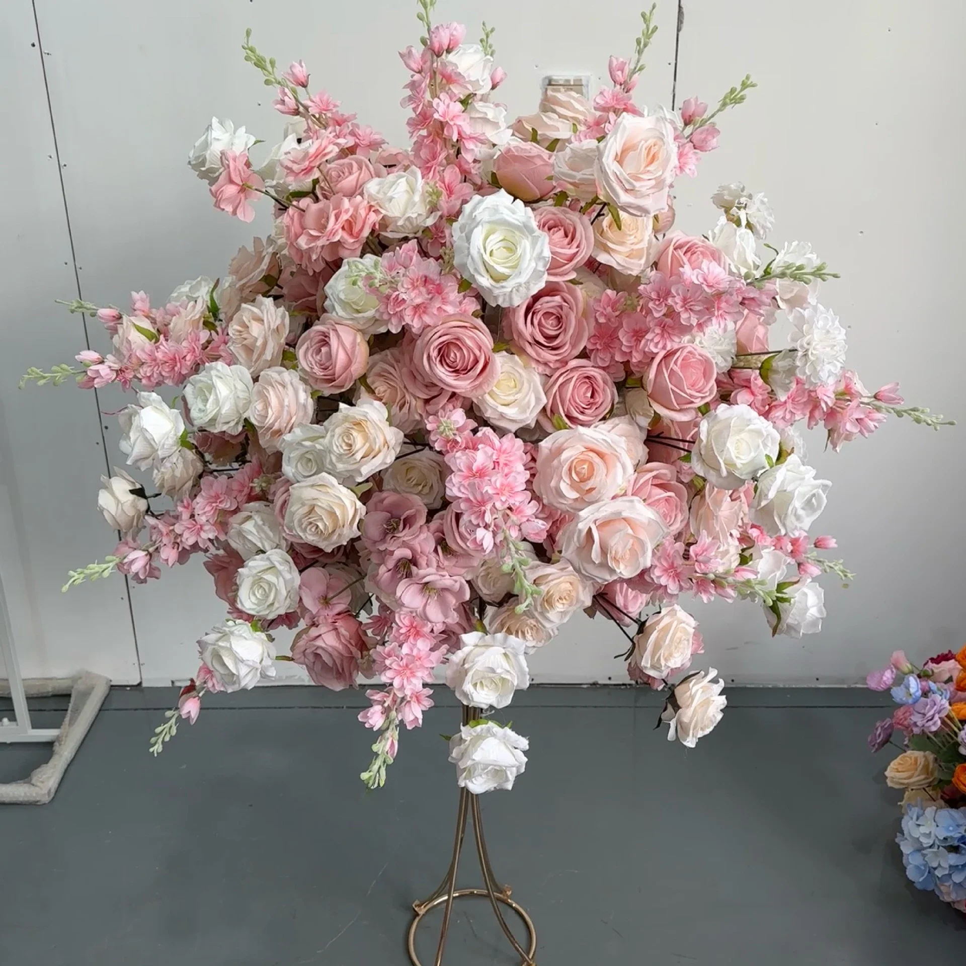 80/70/60/40cm Artificial Red Rose hyacinth Flower Ball Wedding Table Floral Centerpieces Decor Road Lead Arrangement Party Props