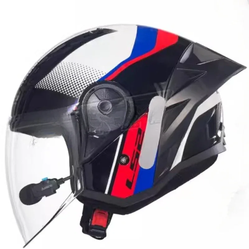 New 2024 Original LS2 OF616 Motorcycle Helmet Large Tail Wing Built in Bluetooth Capacete LS2 Half Face Casco Electric Motobike