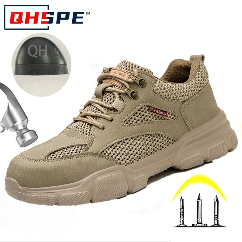 

Lightweight Men's Summer Breathable Steel Baotou Anti Smash and Anti Puncture Lightweight Soft Soled Construction Work Shoes