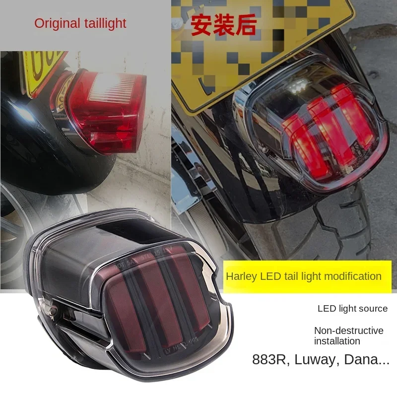 Suitable for Harley Gliding Fat Boy 883R/L Fluffy Motorcycle Modified LED Rear Tail Light Brake Warning Light Eagle Claw