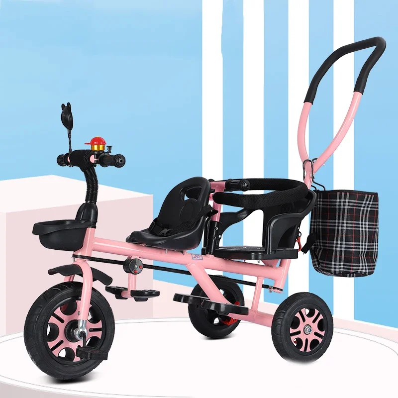 Baby  Tricycle Stroller 3 Wheels Double Stroller for Kids  Guardrail Seat Baby Toddler Bicycle Car Tricycle Child Pram