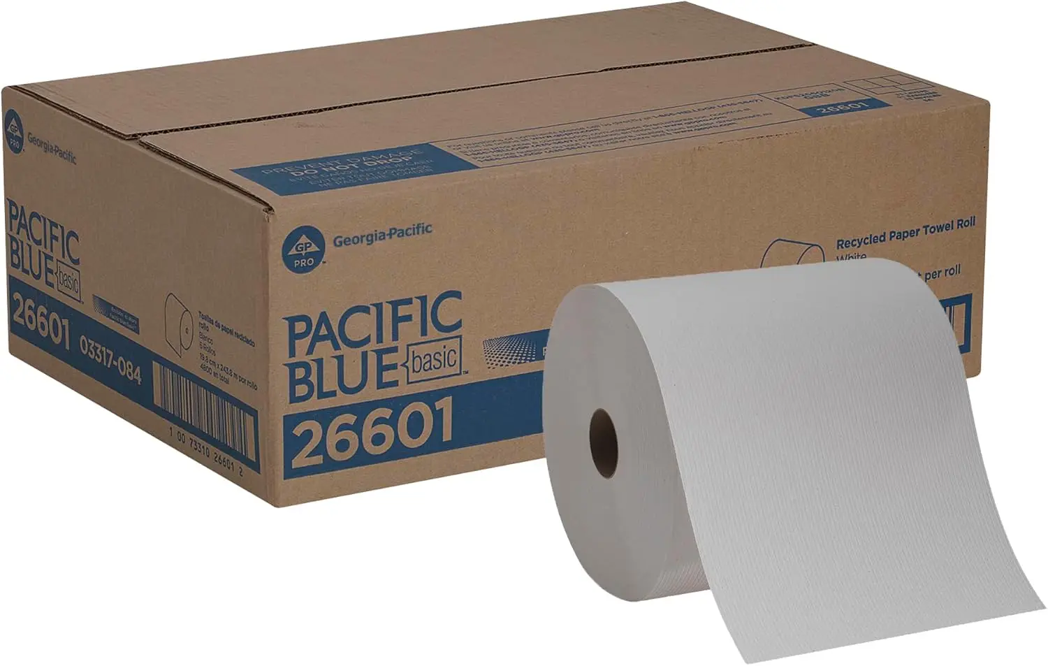 

Recycled Paper Towel Rolls, White, 800 Feet Per Roll, 6 Rolls Per Case for Eco-Friendly Cleaning