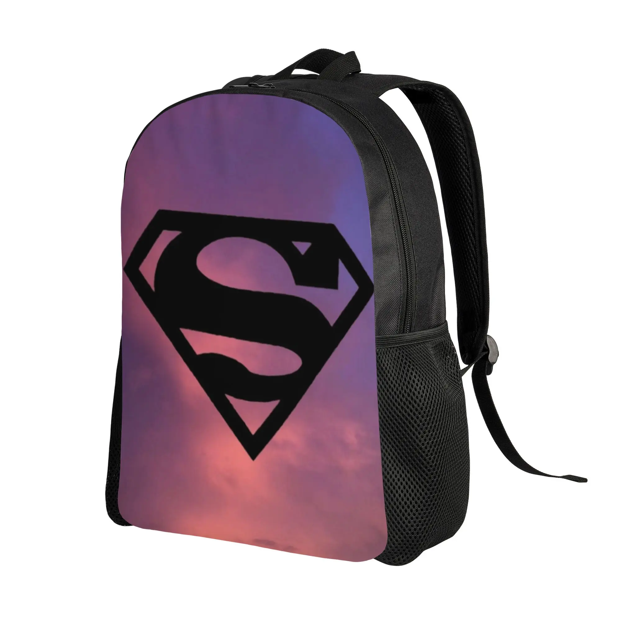 Back to school season Superman Logo Sunset Wallpaper Knapsack  Male Lady Vintage Backpack