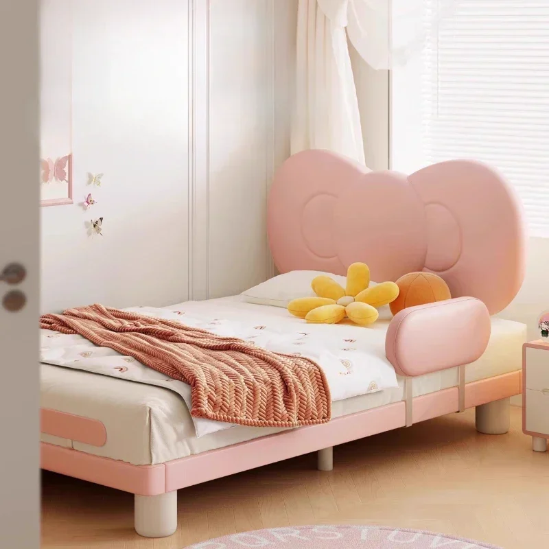 Postmodern Soft Girls Bed Kids Modern Design Space Saving Children Beds Single Loft European Cama Queen Size Entrance Furniture