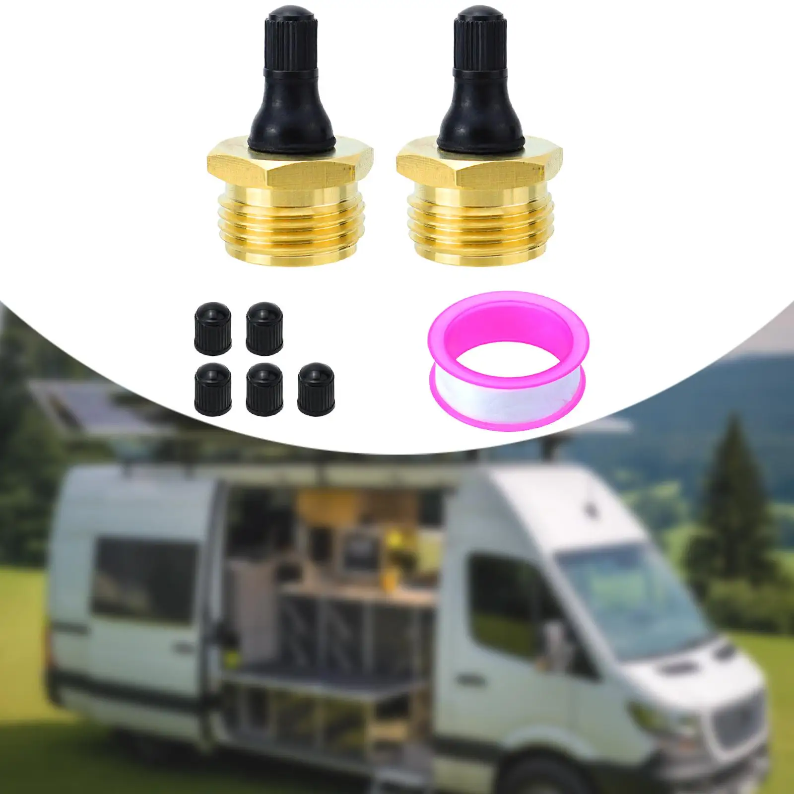 2x RV Brass Blow Out Plug Winterized Blow Adapter for Travel Trailers
