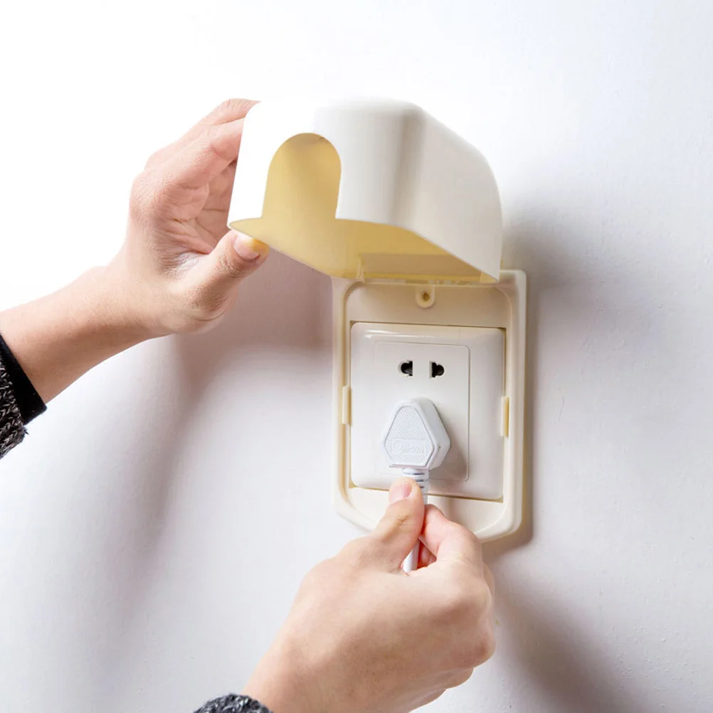 

Electrical Outlet Safety Cover Babyproof Socket Plug Protector Peel and Stick No Drill Required Indoor Use