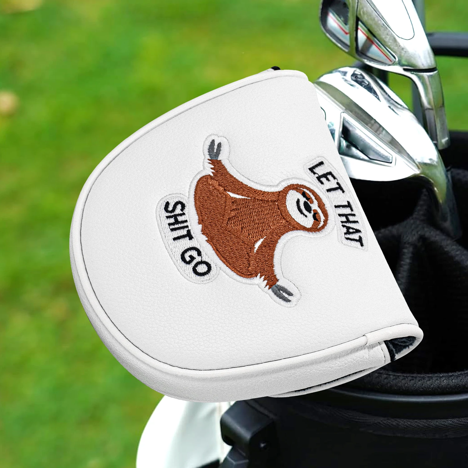 1PC Putter Head Cover - Sloth Style Putter Cover | Premium PU Golf Putter Cover | Magnetic Closure | Fits Most image 2