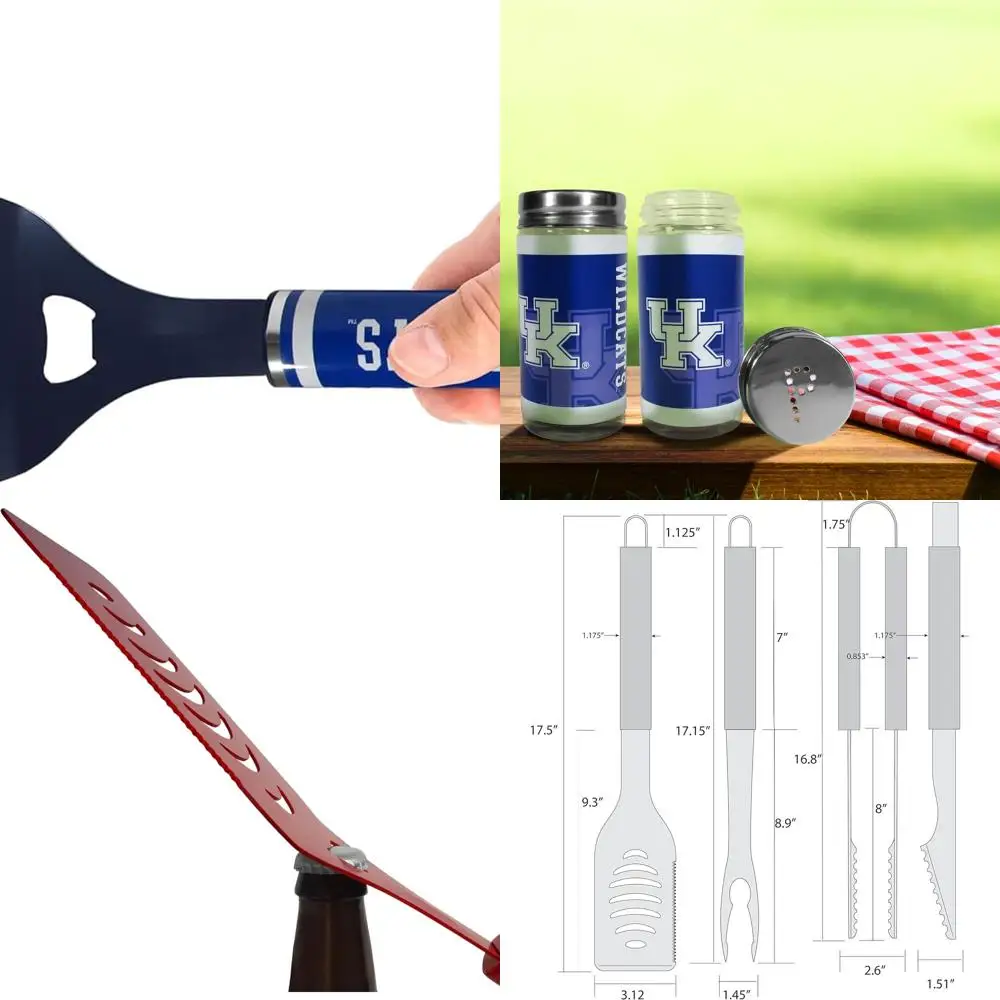 

Kentucky Wildcats 3-Piece BBQ Tool Set with Shakers in Team Colors