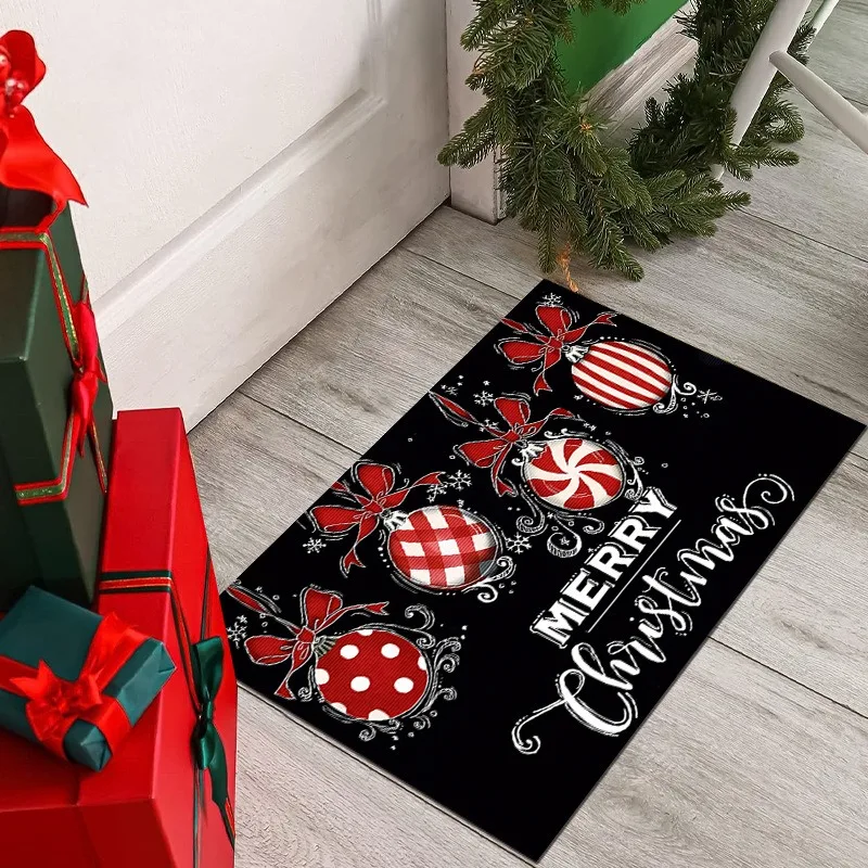 Merry Christmas Doormat Santa Claus Elk Snowman Carpet Entrance Doormat Home Living Room Bedroom Decor Rug