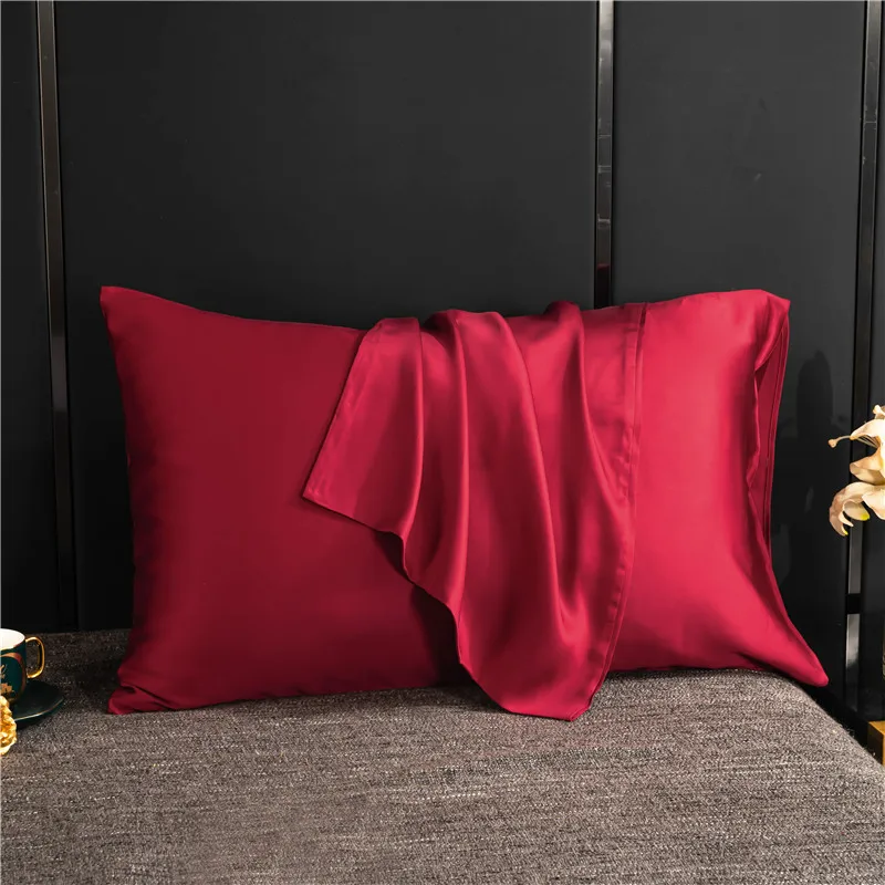 Natural Mulberry Silk Pillowcase Solid Color Envelope Pillow Case Bedding Sleeping Pillow Cover 50X70 Pillow Case Cover