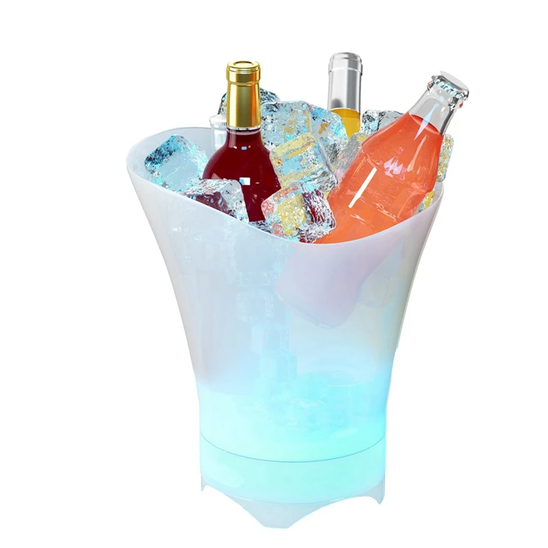 5L RGB LED Ice Bucket With Bluetooth Speaker Waterproof Silicone Light Up Champagne Beer For Bars Nightclubs Night Party