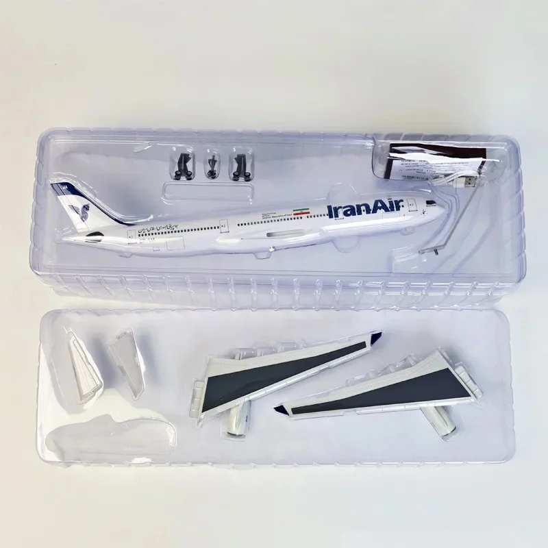 Zabawka Samolot 47cm A330 Iran Airways 330 Model Odlewany z Żywicy z Oświetleniem i Podwoziem Kolekcjonerski Samolot dla Dorosłych/Dzieci