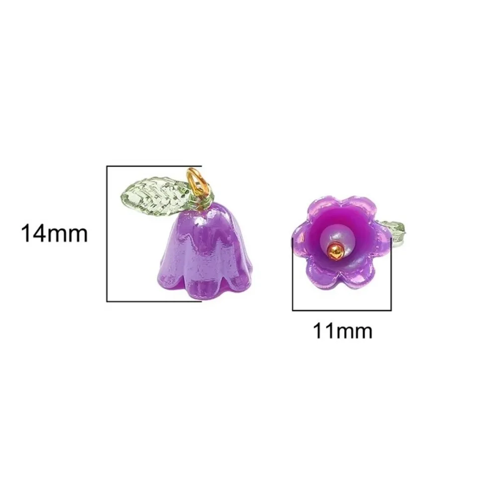 10 個 11 × 14 ミリメートルユリの花ビーズ DIY カラフルなチャームルースビーズアクリルジュエリーメイキングクラフトイヤリングネックレスブレスレット