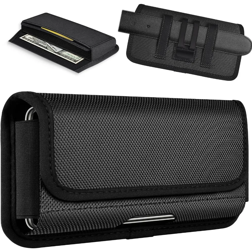 

Rugged Nylon Belt Holster for Large Smartphones XL Black