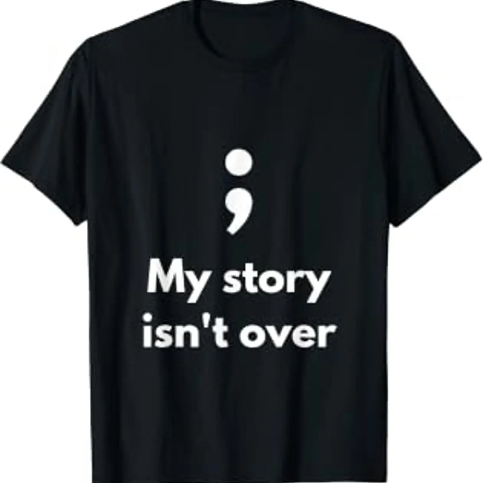 It's Okay Not To Be Semicolon Mental Health Awareness T Shirt black vintage Washed homme Top For Everyday Wear Breathable Soft