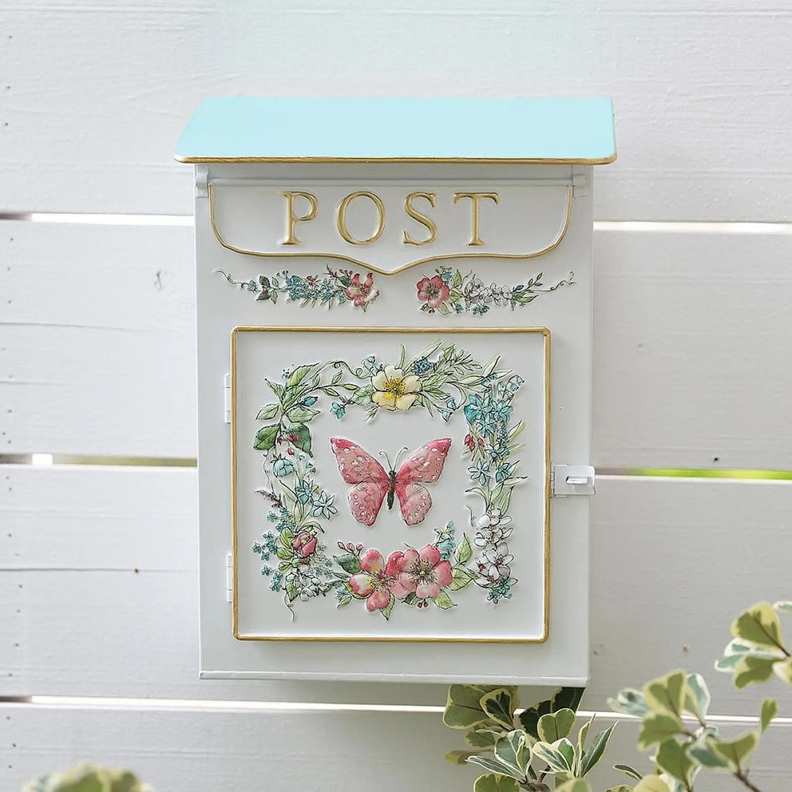 

Wall Mount Letter Mailbox Drop Box Large Decorative Antique Style Mail Holder Letterbox for Outside Fence House Garden Garage