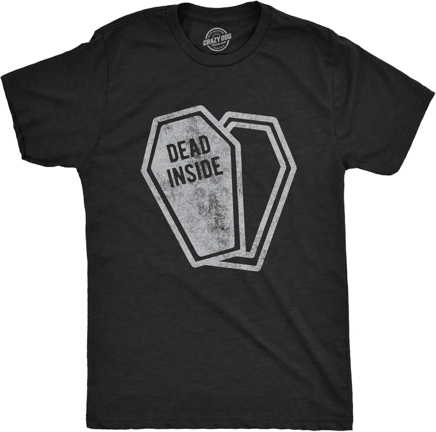 Mens Dead Inside Tshirt Funny Halloween Costume Party Coffin Graphic Novelty Tee