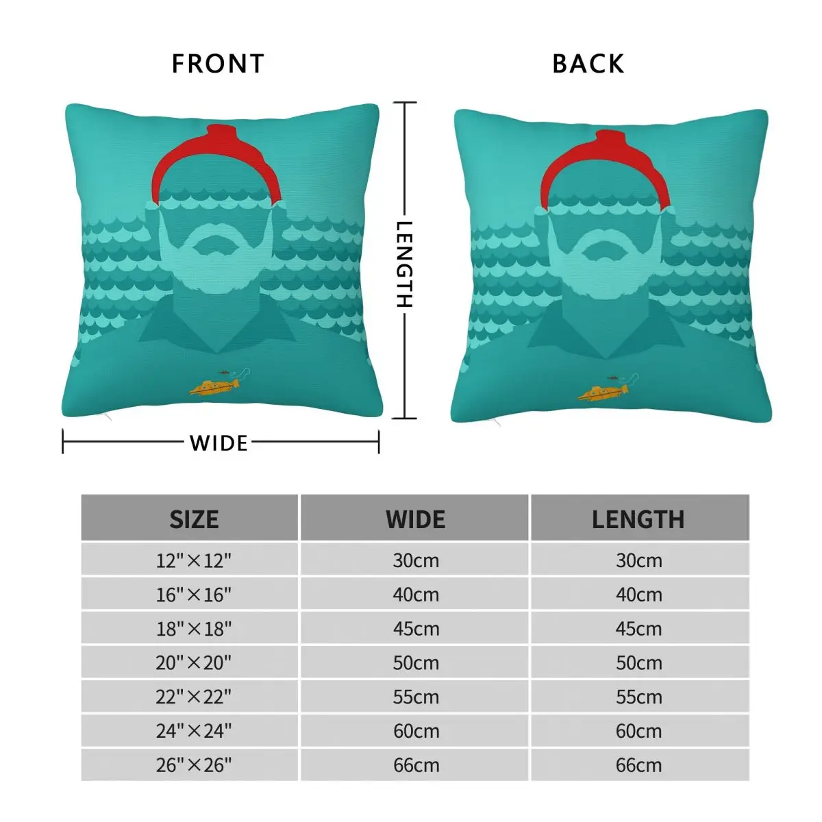 Life Aquatic With Steve Zissou Square Pillowcase Polyester Linen Velvet Printed Zip Decor Pillow Case Home Cushion Cover 45x45