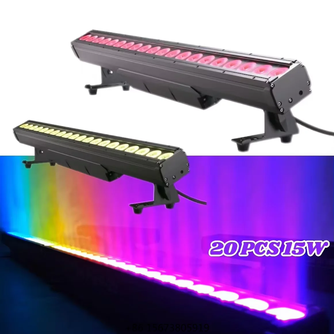 

Наружный водонепроницаемый линейный светильник Wall Washer Light с 20 светодиодами, 15 Вт, RGBW 4-в-1, LED RGBW DMX512 с пиксельным управлением