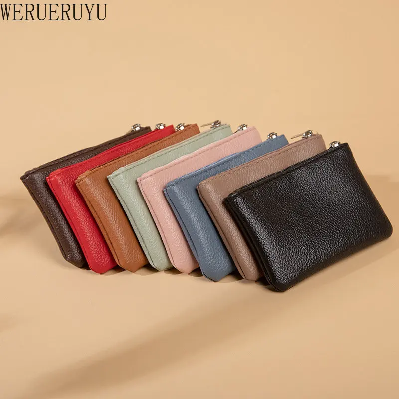 New Leather Coin Wallet for Men Women Mini Square Bag Card Holder Fashion Casual Pink Black Red Ladies Purses 2023 Free Shipping