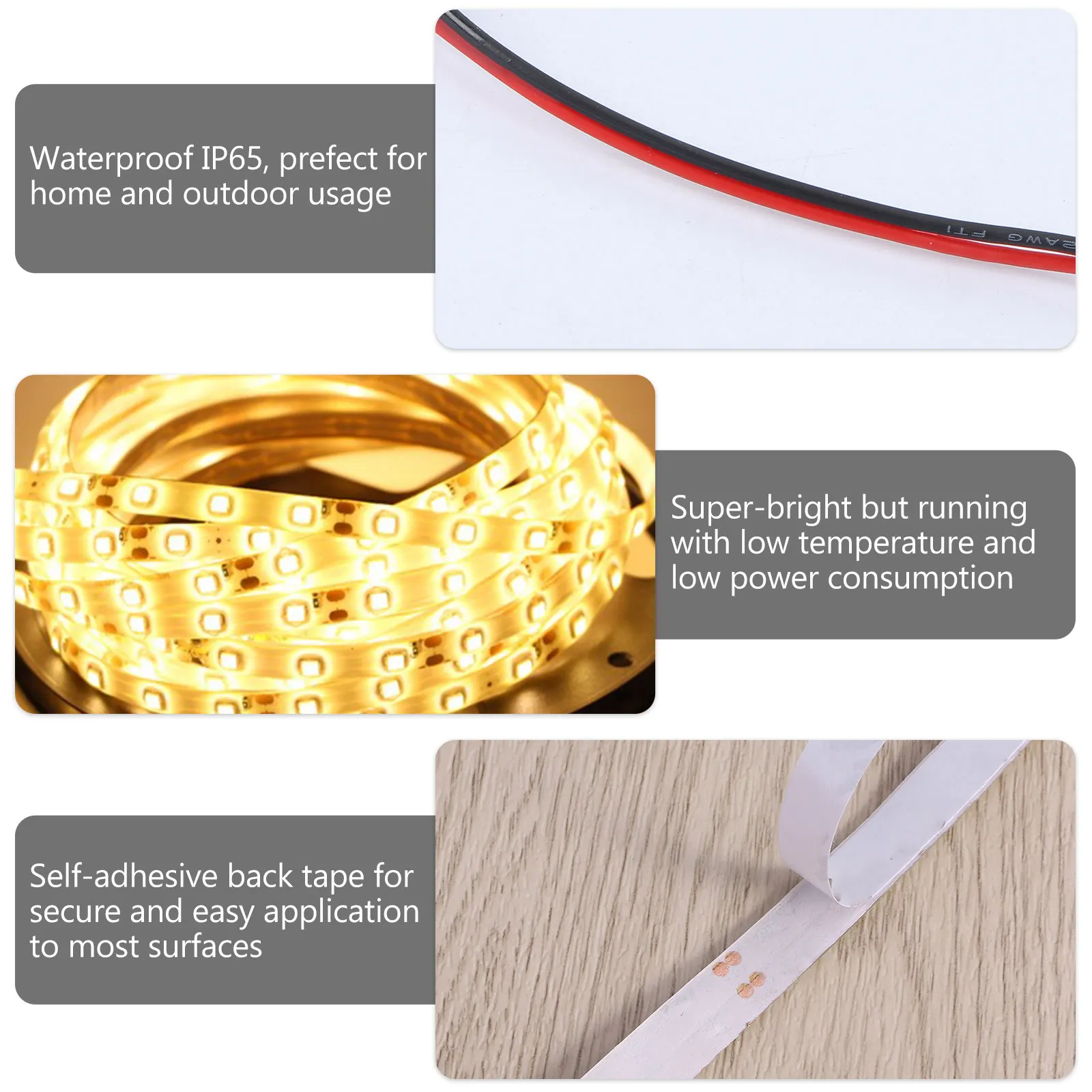 5m LED Strip Light Waterproof IP65 Flexible Warm White DC12V Smd 5730 Low Heat Home Hotel Bar Decoration Rgb LED Strip Light
