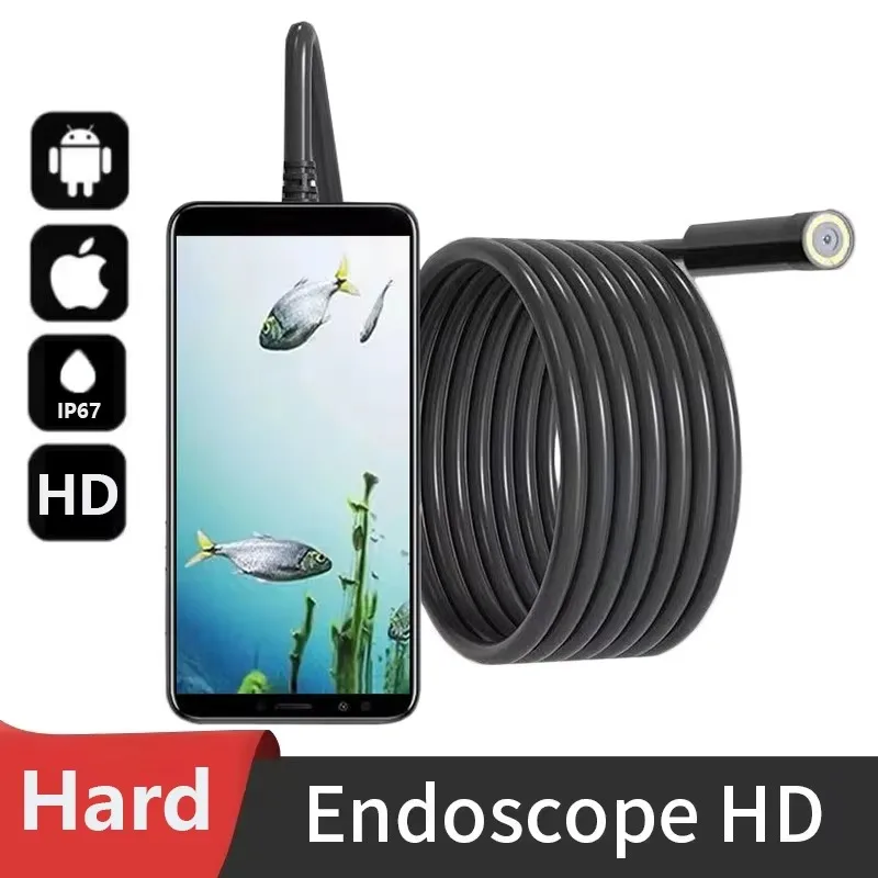 Professional HD Autofocus Camera 1cm~5m Endoscope Camera with 12mm Probe Hardwire cable and 8LEDs Light for Huawei PC Xiaomi