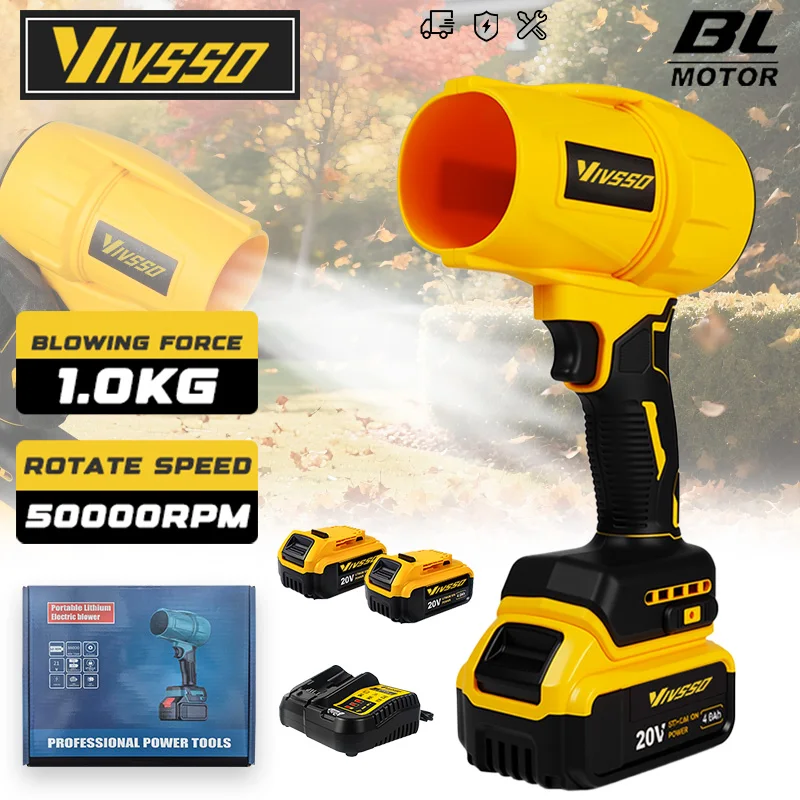 

VIVSSO Electric Hair Dryer Brushless Super Strong Wind Handheld Dust Removal Tool Suitable for Dewalt 20V Battery Pins