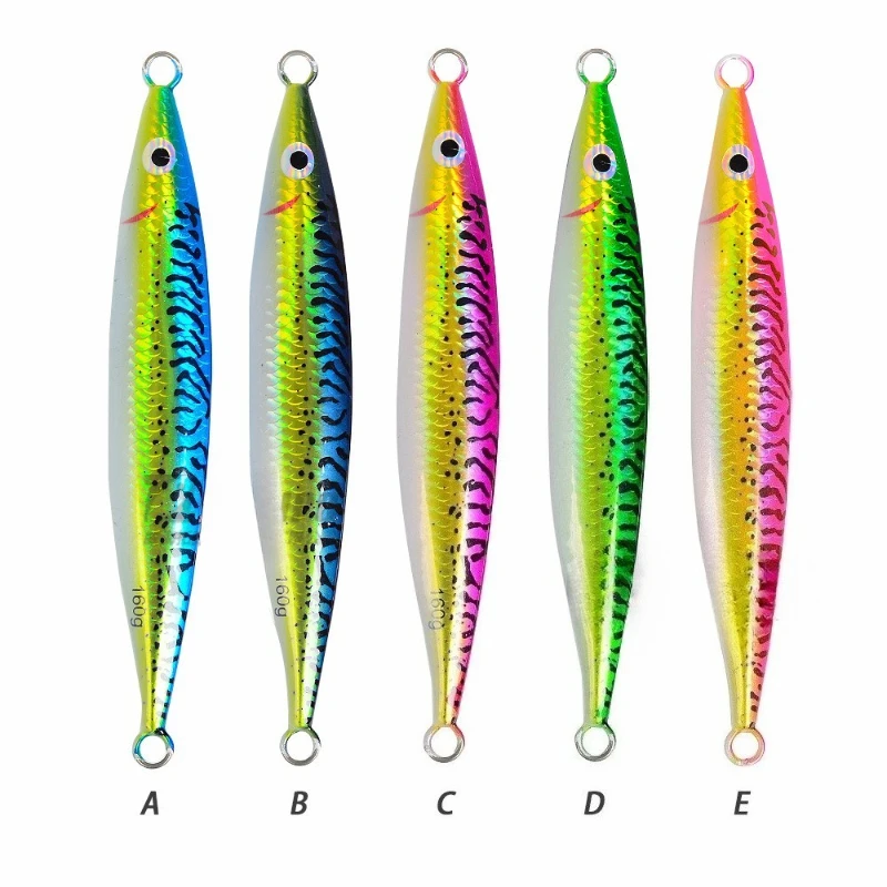 

2pcs 120g 160g 200g Lures Fast Sinking Jigging Fishing Lure Laser Paper Coating Luminous Metal Jig Sea Fishing Trolling Jig