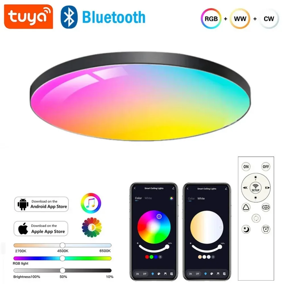 

Tuya Smart LED Ceiling Light AC 220V 25W RGB Bedroom Living Room Decoration Indoor Lighting Work with Alexa Google Home