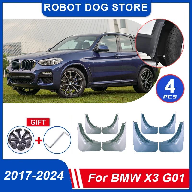 

4 шт. автомобильные окрашенные брызговики для BMW X3 G01, аксессуары 2020 2017-2024, передние брызговики, расширители крыльев, автомобильные аксессуары
