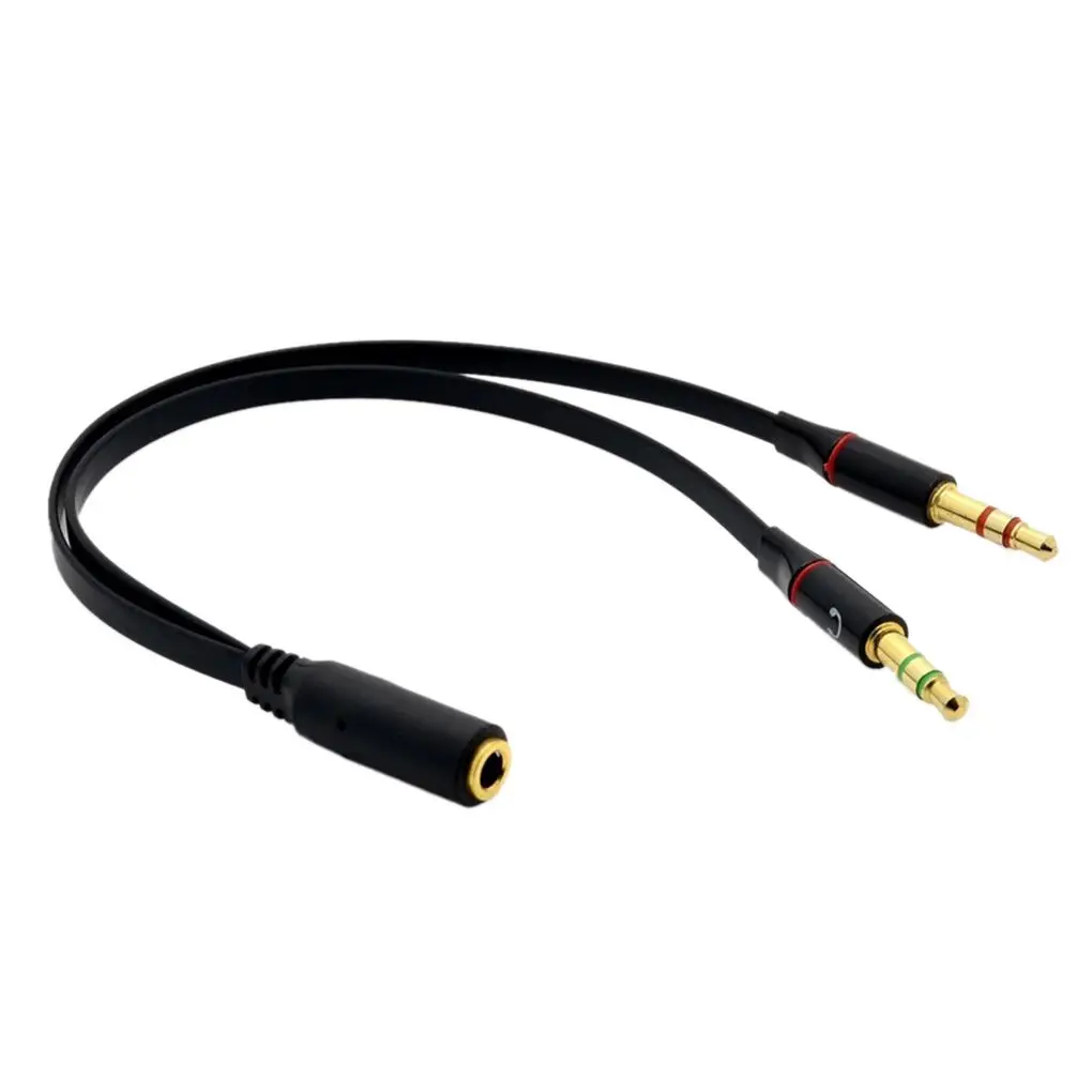 3 5mm Y Splitter 2 Jack Male to 1 Female Headphone Microphone Audio Adapter Cable Connector